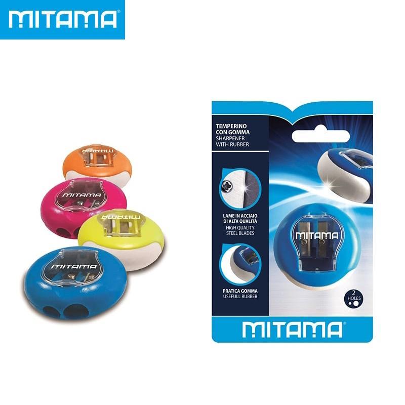 mitama mitama temperino 2 fori con gomma blisterato - foto 1