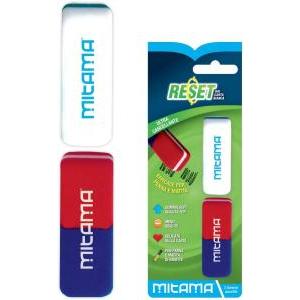 Mitama reset red and blue pencil and pen erasers in 2-piece blister - 61299