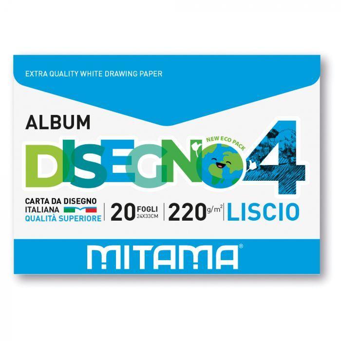 mitama mitama blocco disegno m4 dimensione 24x33 cm da 20 fogli liscio da 220 gr/mq - 62180 - foto 1
