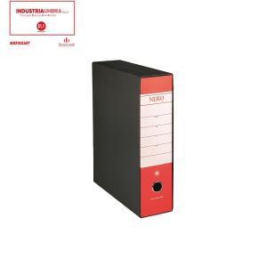 Nero raccoglitore registratore protocollo dimensioni 28,5x35 cm dorso 8 colore rosso