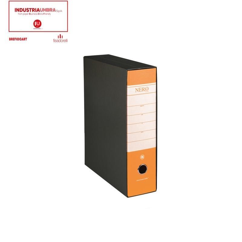 brefiocart brefiocart nero raccoglitore registratore protocollo dimensioni 28,5x35 cm dorso 8 colore arancio - foto 1