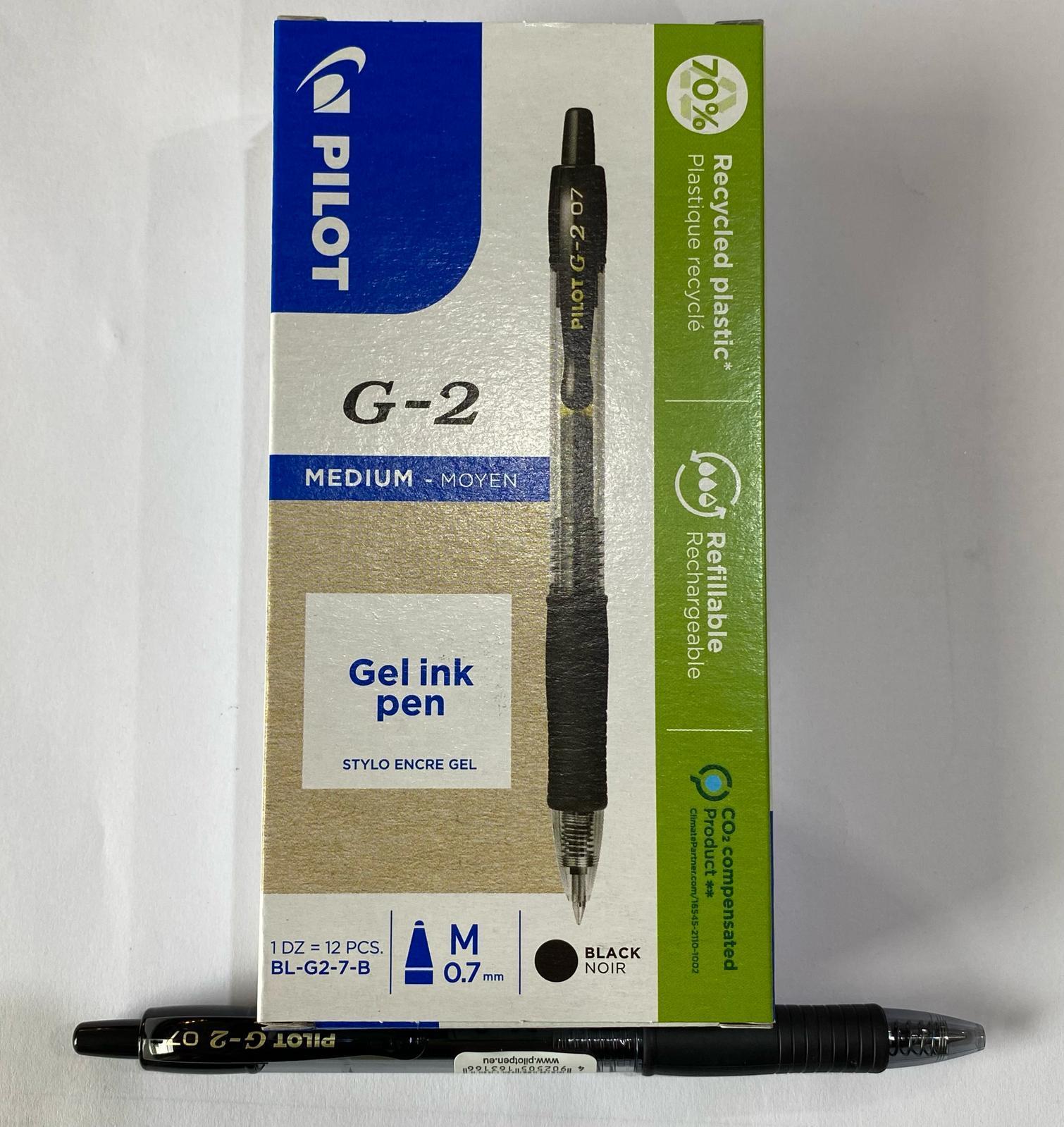 pilot pilot g 2 penna a sfera 12 pz gel a scatto ricaricabile colore nero punta da 0,7 mm - foto 1