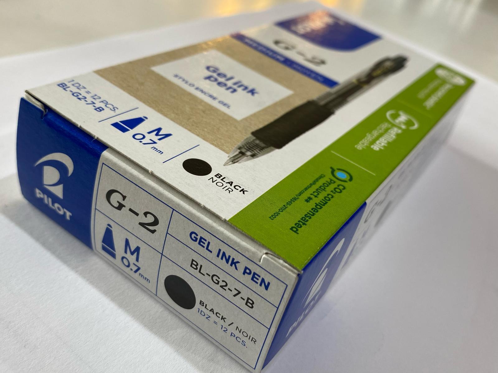 pilot pilot g 2 penna a sfera 12 pz gel a scatto ricaricabile colore nero punta da 0,7 mm - foto 2
