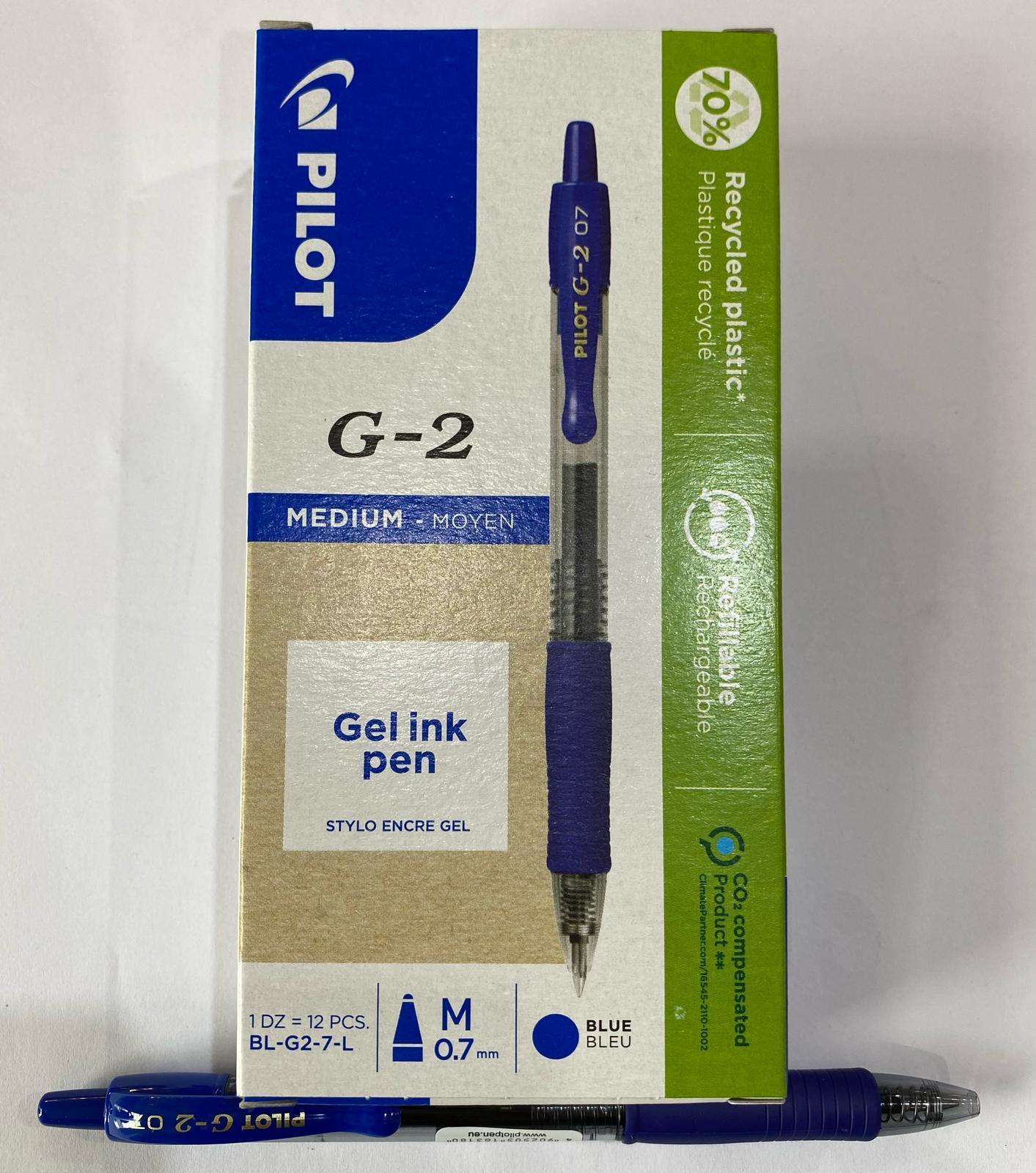 pilot pilot g 2 penna a sfera 12 pz gel a scatto ricaricabile colore blu punta da 0,7 mm - foto 1