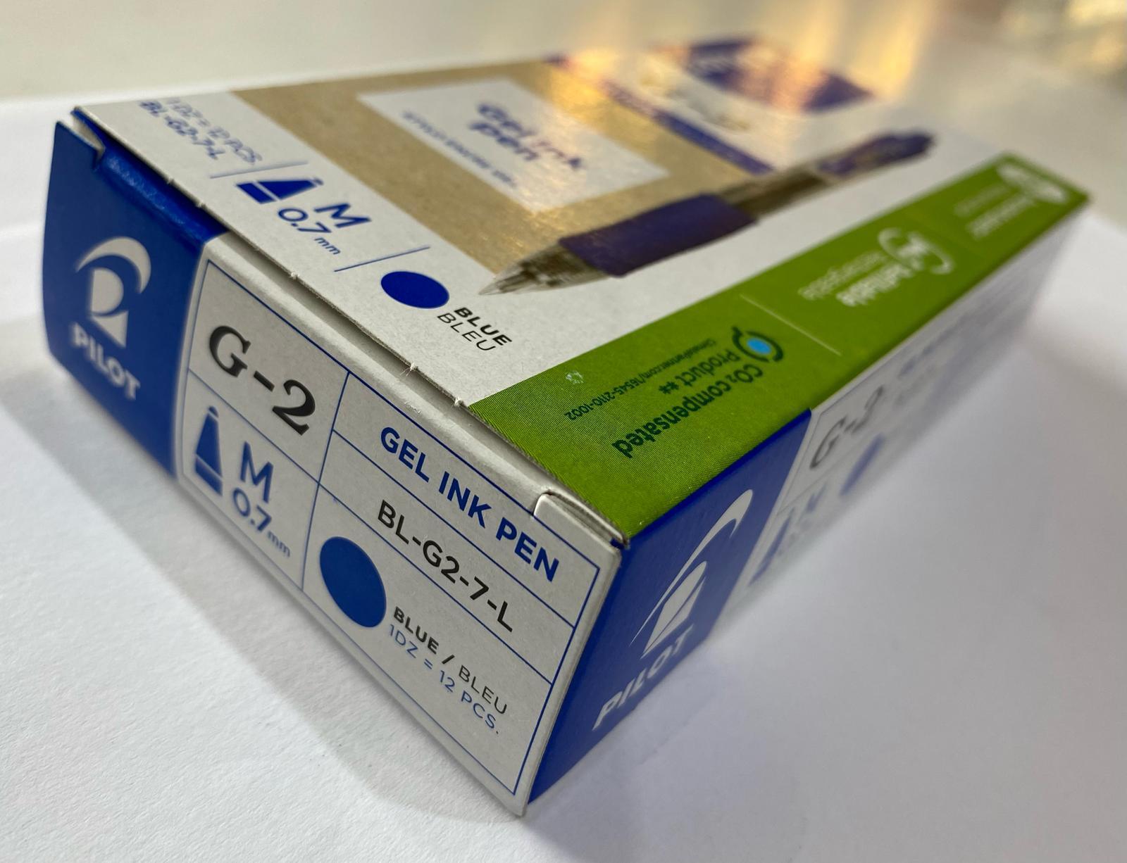 pilot pilot g 2 penna a sfera 12 pz gel a scatto ricaricabile colore blu punta da 0,7 mm - foto 2