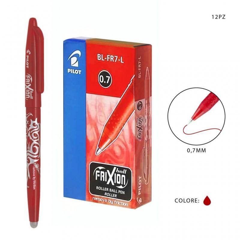 pilot pilot frixion ball 12 penne a sfera cancellabili ricaricabili rosso con punta da 0,7 mm - foto 1