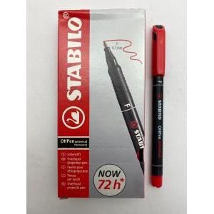 Ohpen conf 10 pz. pennarello marcatore permanente punta fine (f) da 0,7 mm colore rosso
