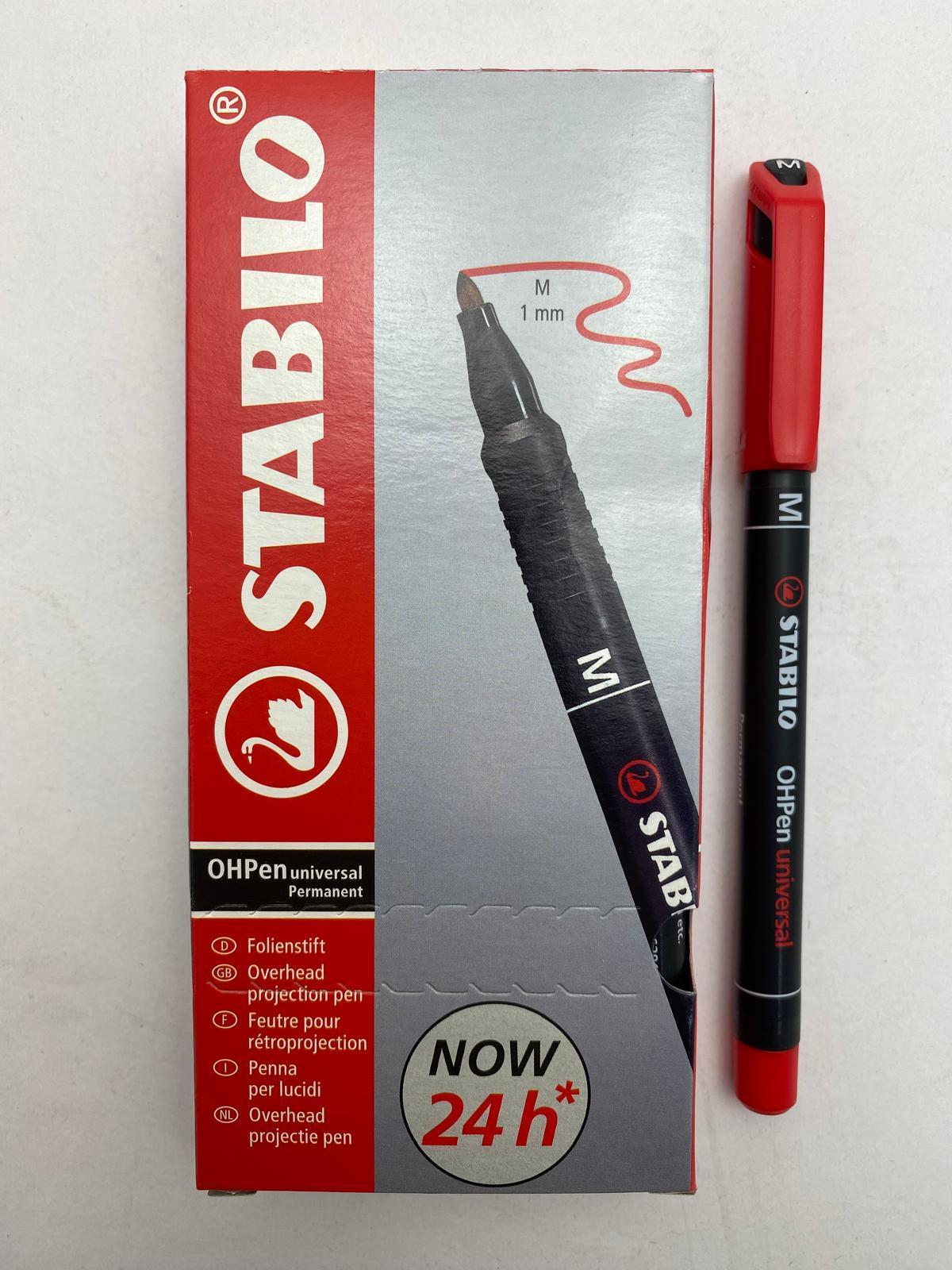 stabilo stabilo ohpen 10 pz. pennarello marcatore permanente punta media (m) da 1,0 mm colore rosso - foto 1