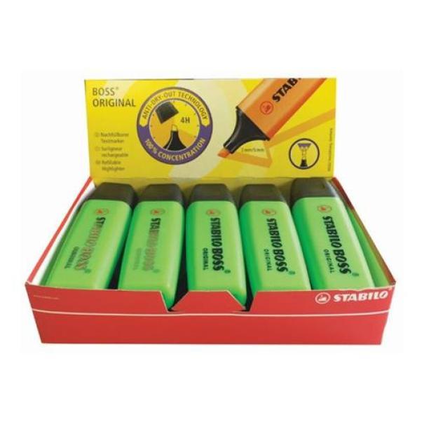 stabilo stabilo boss original evidenziatore colore verde 33 confezione da 10 pz - foto 1