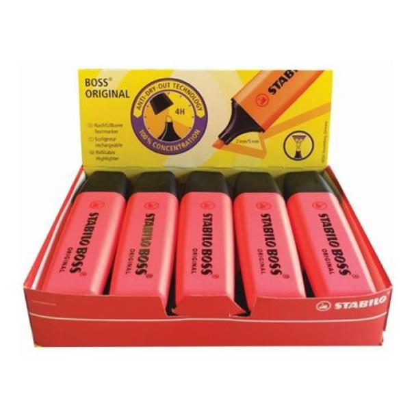 stabilo stabilo boss original evidenziatore colore rosso 40 confezione da 10 pz - foto 1