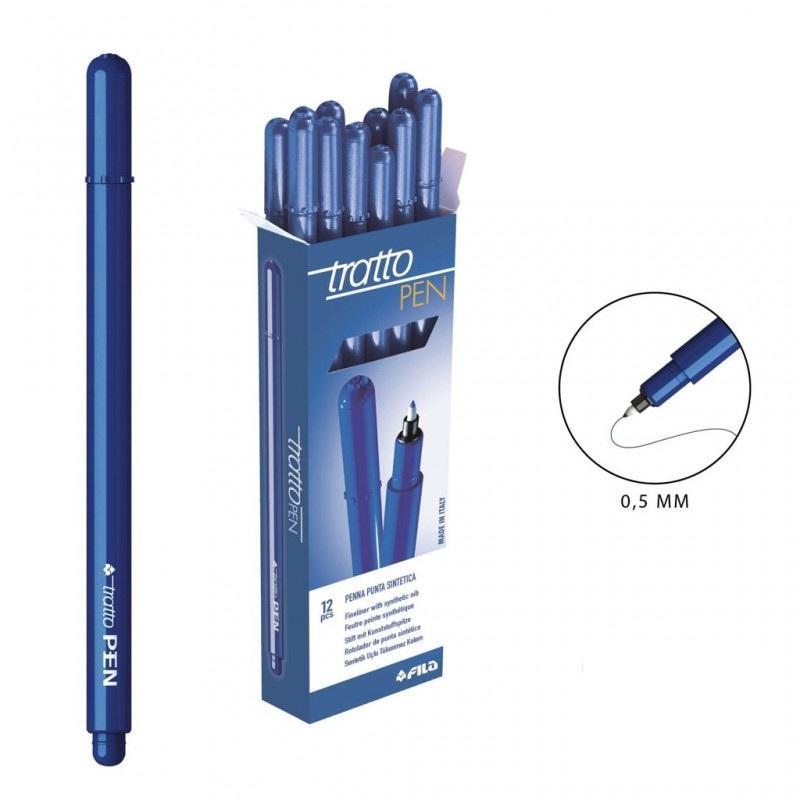 tratto tratto pen marcatore conf. da 12 pz. punta fine tratto 0,5 mm colore blu (cod 01) - foto 1