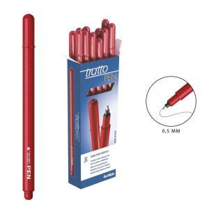Pen marcatore conf. da 12 pz. punta fine  0,5 mm colore rosso (cod 02)