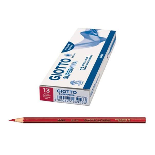 giotto giotto supermina 12 pz. pastelli colore rosso carminio n. 13 - foto 1