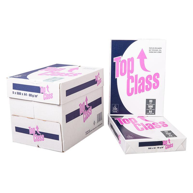 top class top class carta per fotocopie formato a4 - 21x29,7 cm da 80 gr/mq 5 risme da 500 fogli - foto 1
