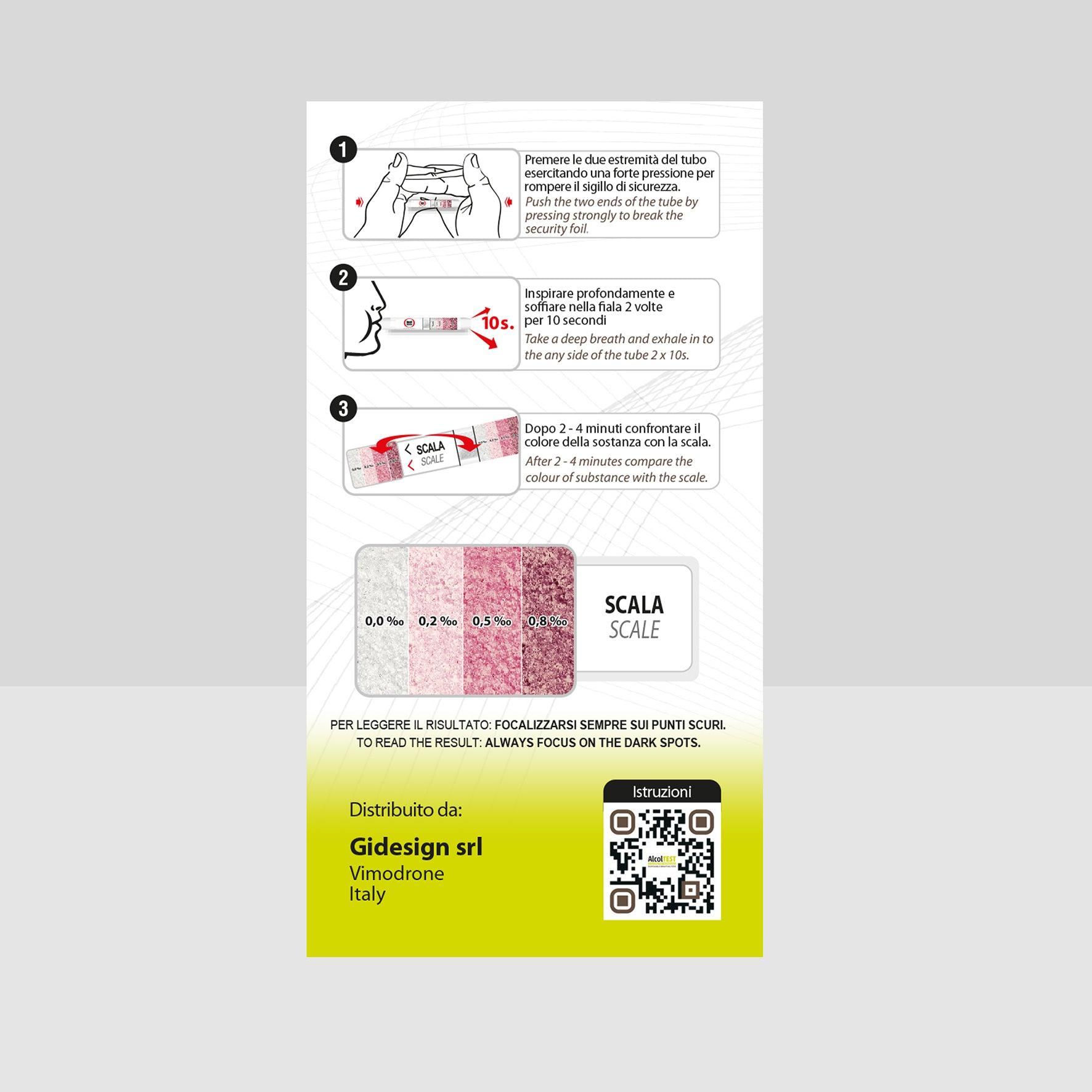 gidesign gidesign alcol test etilometro monouso conf. da 2 pz - foto 2