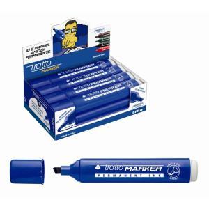 Marker 12 pz marcatore indelebile punta a scalpello colore blu  da 1,0 mm a 5,0 mm