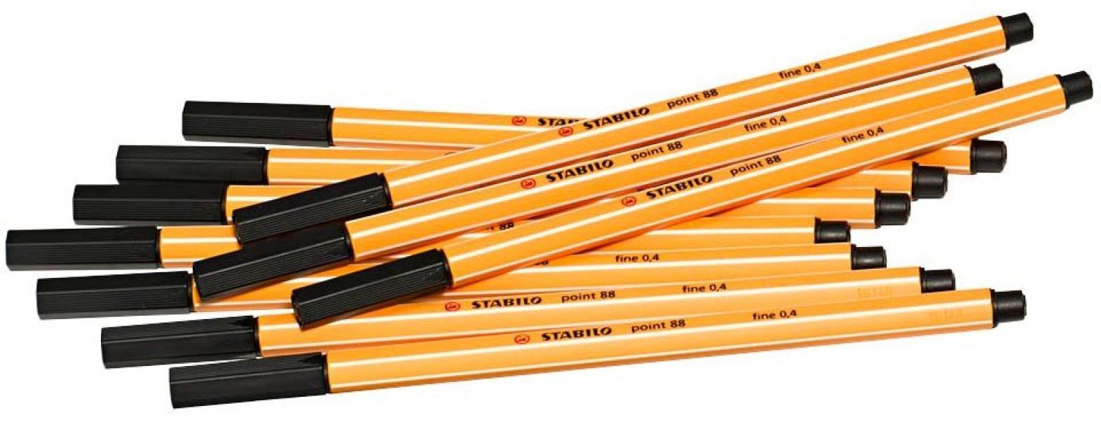 stabilo stabilo point 88 10 pz pennarello fineliner con tratto da 0,4 mm colore nero n° 46 - foto 2