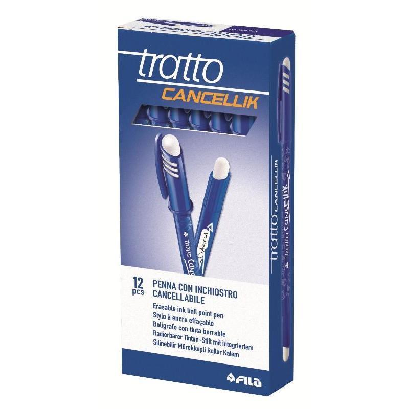 tratto tratto cancellik 12 pz penna a sfera cancellabile con tratto da 0,4 mm colore blu - foto 1