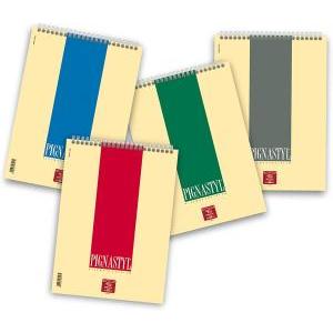 Styl 10 pz block notes spiralato rigatura 1r formato a4 21x29,7 cm 60 fg. 80gr/mq