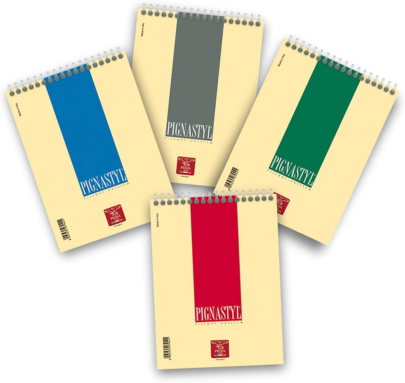 pigna pigna pignastyl 10 pz block notes spiralato rigatura 1r formato a5 15x21 cm 60 fg. 80gr/mq - foto 1