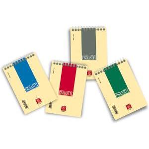 Styl 10 pz block notes spiralato rigatura quadretti 5mm formato a7 8x12 cm 60 fg. 80gr/mq