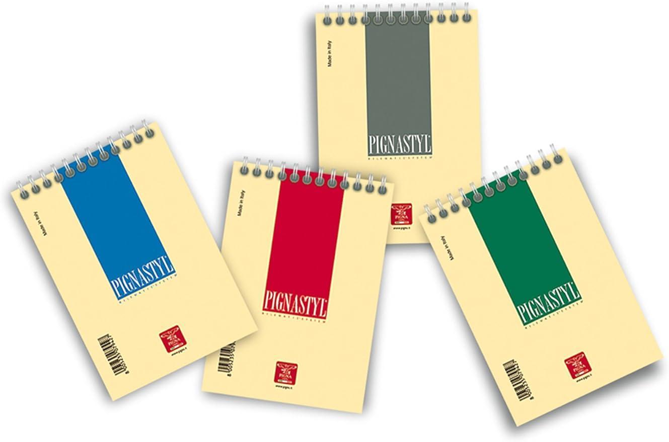 pigna pigna pignastyl 10 pz block notes spiralato rigatura quadretti 5mm formato a7 8x12 cm 60 fg. 80gr/mq - foto 1