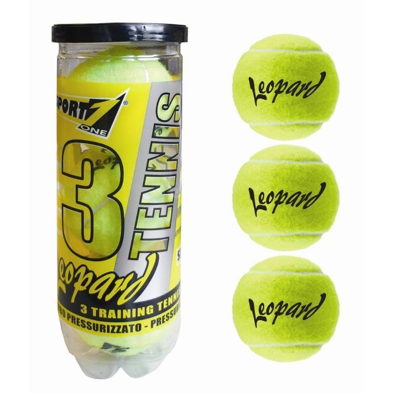 mandelli mandelli palle da tennis leopard sport one tubo da 3 pz gialle - foto 1