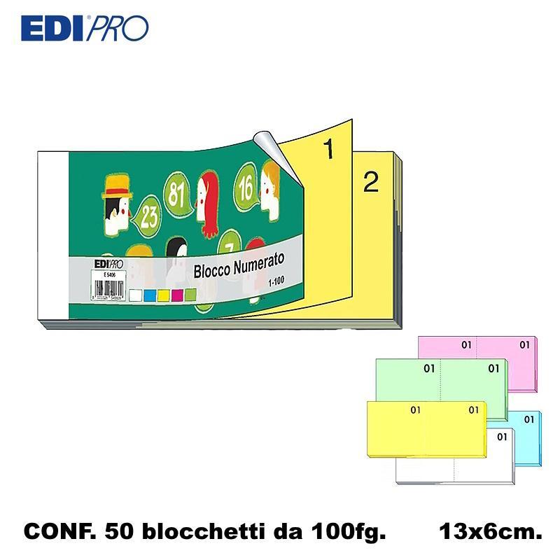 edipro edipro 50 pz di blocchi cassa numerati riffa da 1 a 100 e5406 - foto 1