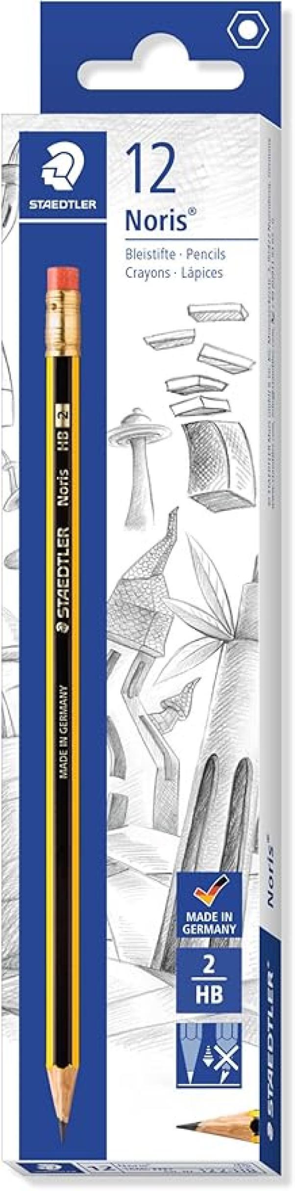staedtler staedtler noris 122 matita 12 pz. in hb-2 con gomma - foto 1
