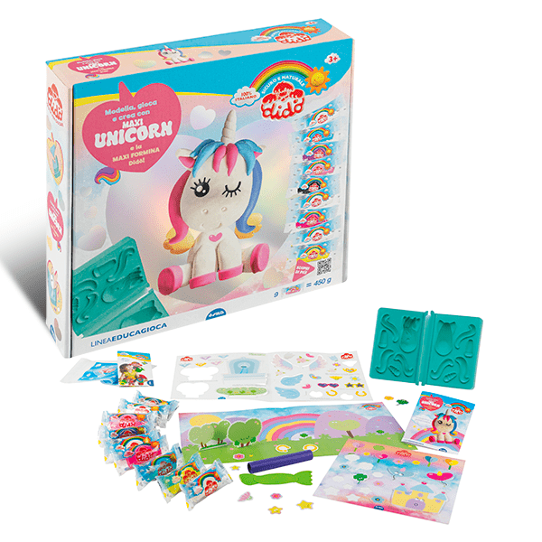 dido' didò modella gioca e crea maxi unicorn 362700 pasta modellabile - foto 1
