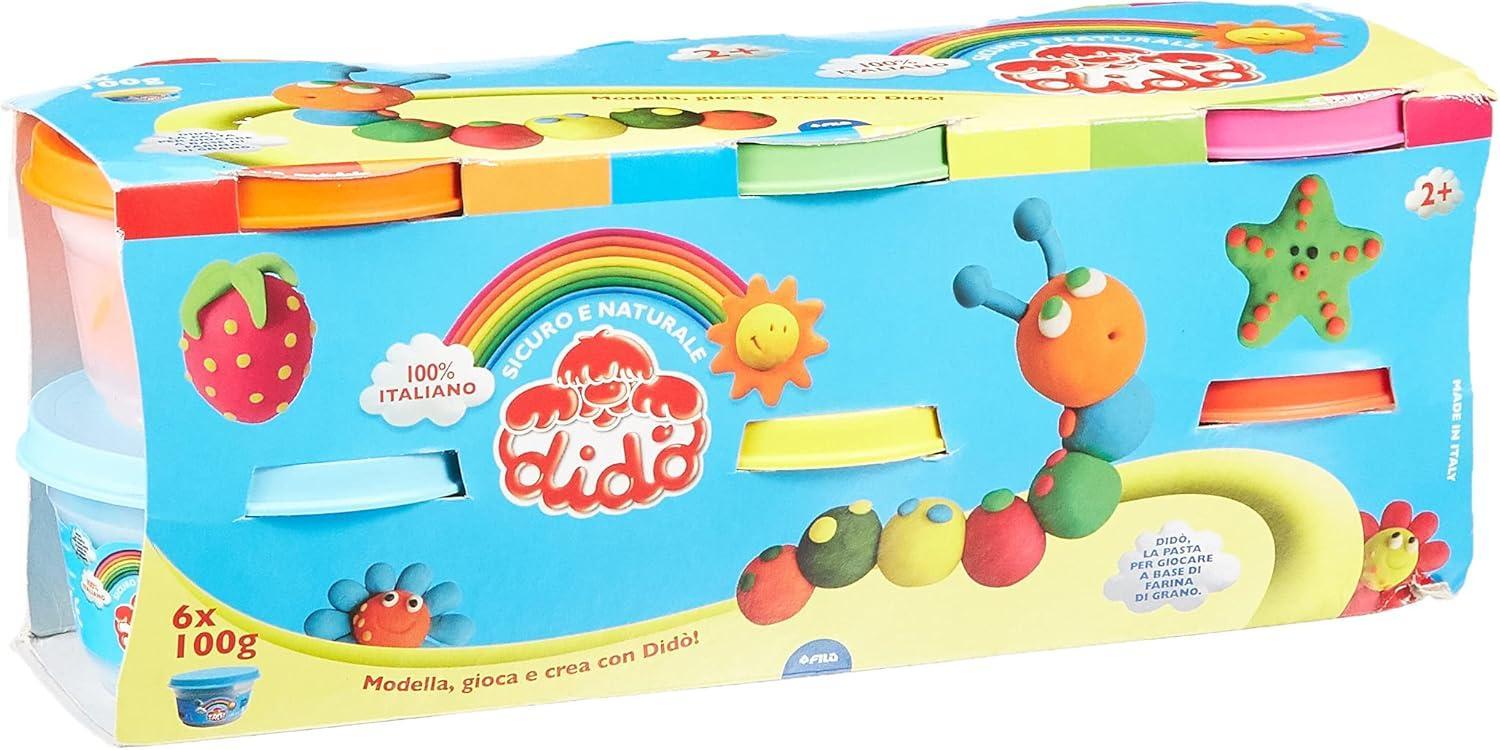 dido' didò 6 barattoli da 100 g pasta modellabile 344800 colori assortiti - foto 1