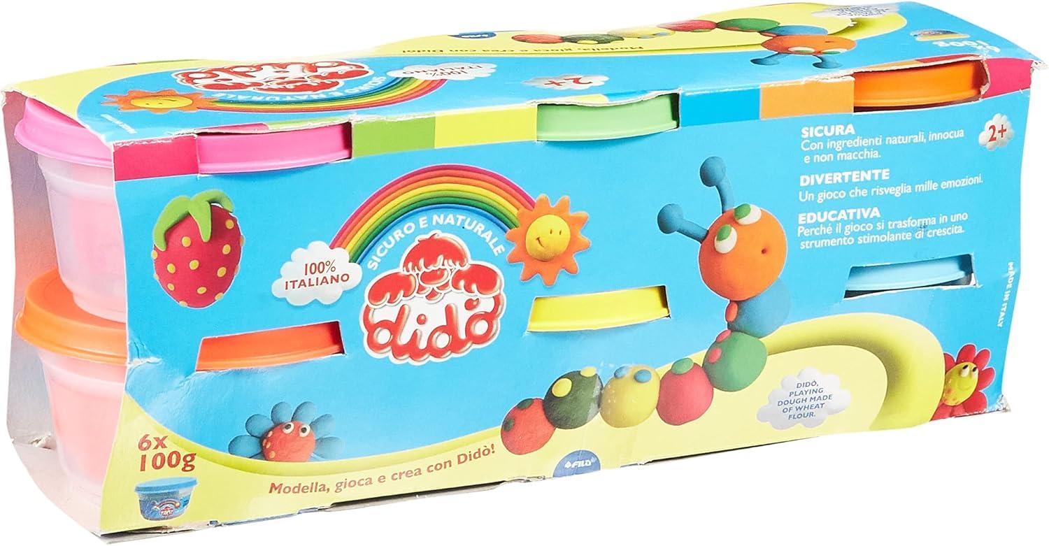 dido' didò 6 barattoli da 100 g pasta modellabile 344800 colori assortiti - foto 2