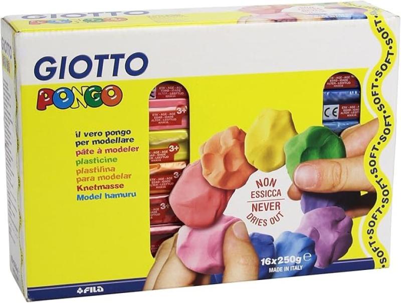giotto giotto pongo 16 panetti plastilina da 250 g colori assortiti - foto 1