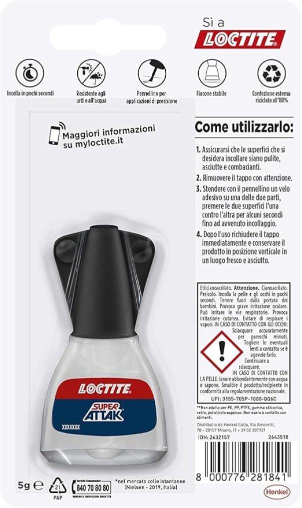 loctite loctite super attak easy brush 5 g con  pennello - foto 3