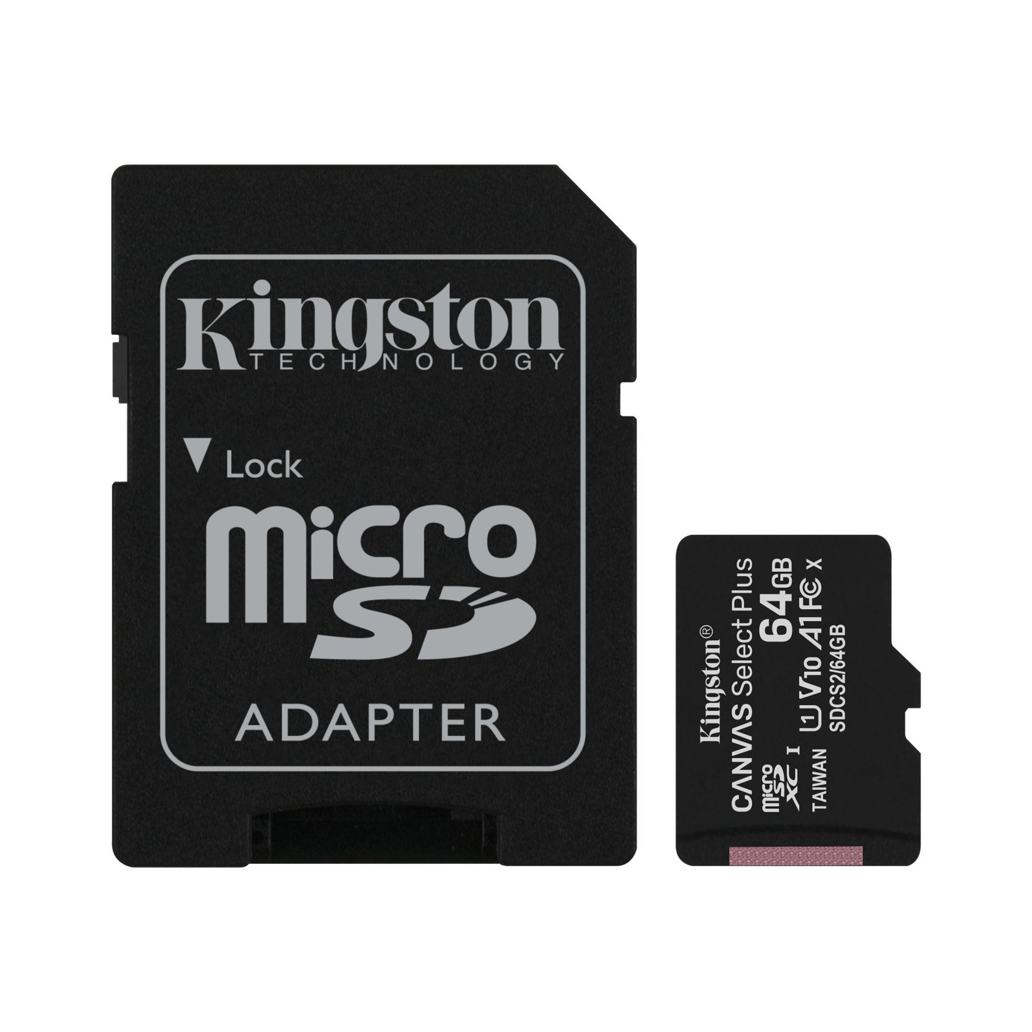 kingston kingston micro sd select plus 64 gb scheda di memoria classe 10 - foto 1