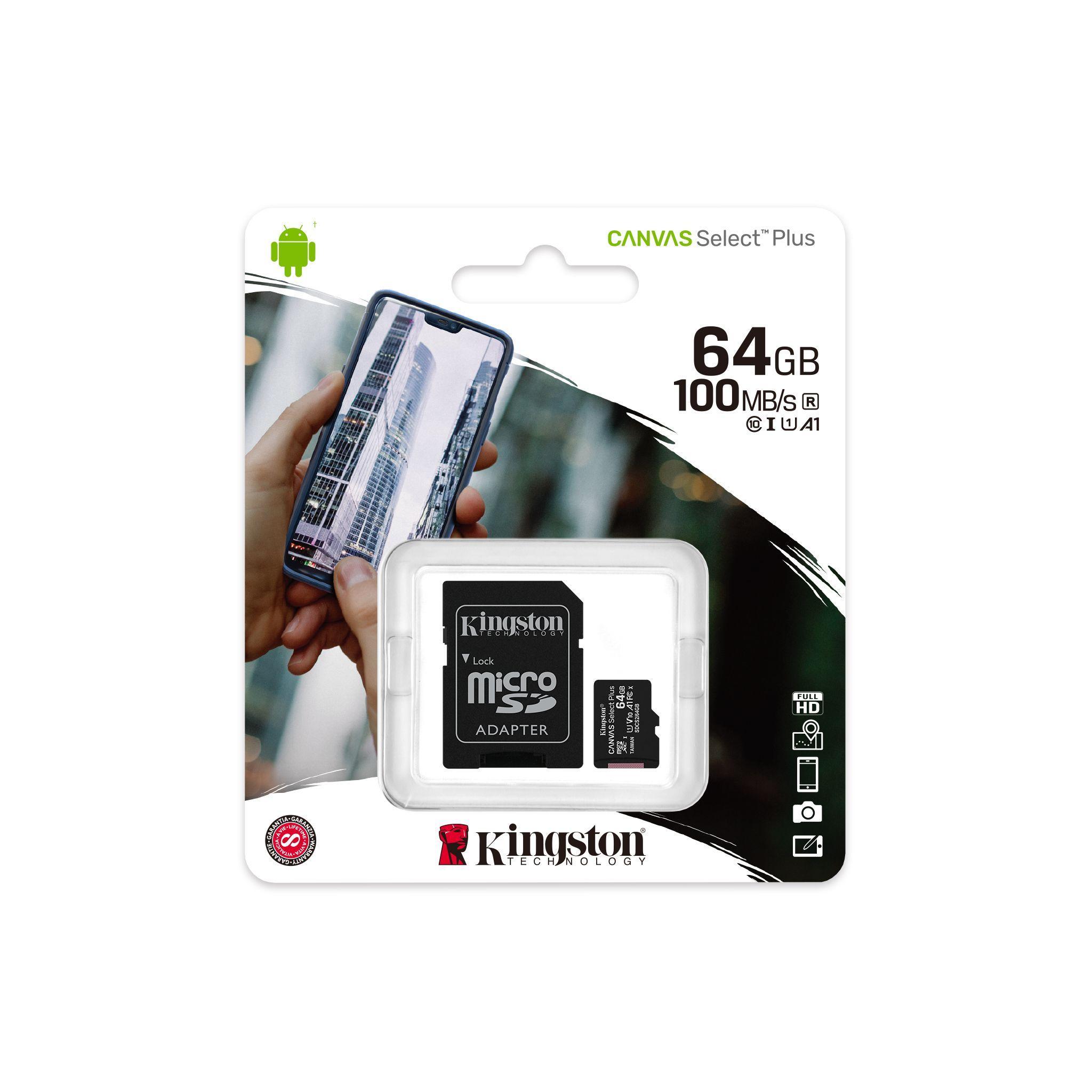 kingston kingston micro sd select plus 64 gb scheda di memoria classe 10 - foto 2