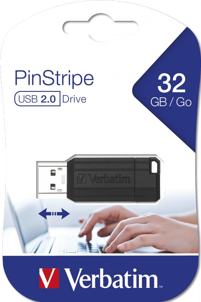 verbatim verbatim pendrive unità usb 2.0 pin stripe da 32 gb nera - foto 1