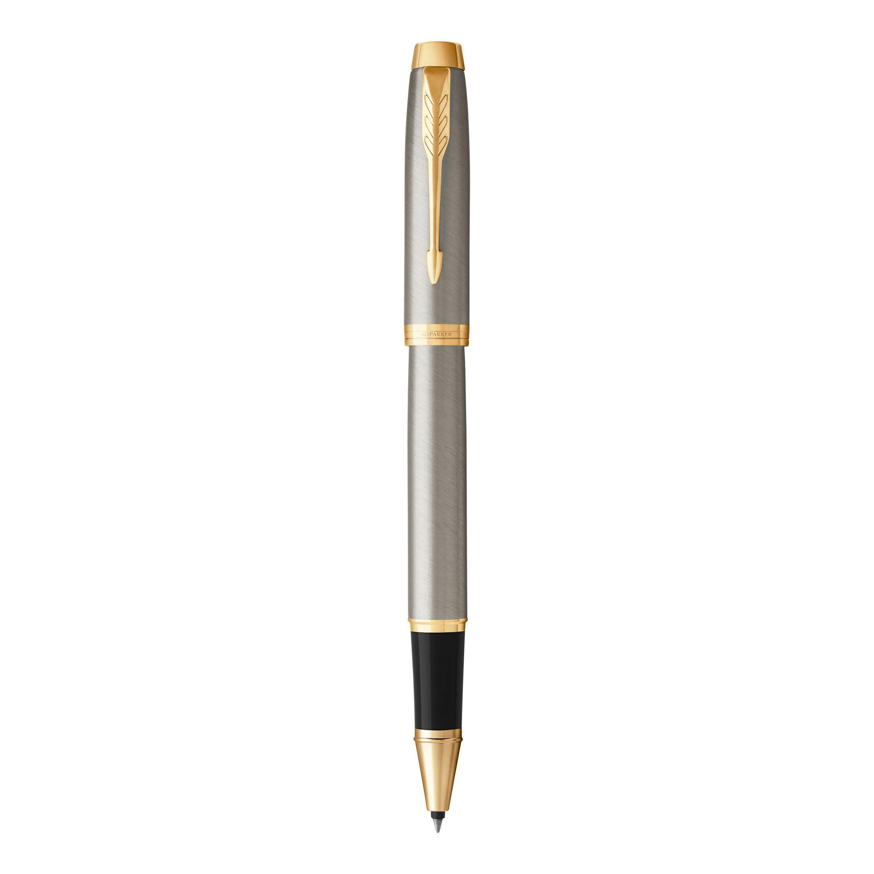 parker parker penna roller im brushed metal punta media colore inchiostro nero - foto 2