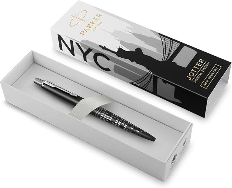 parker parker penna a sfera jotter new york  edizione speciale con punta media inchiostro blu - foto 1