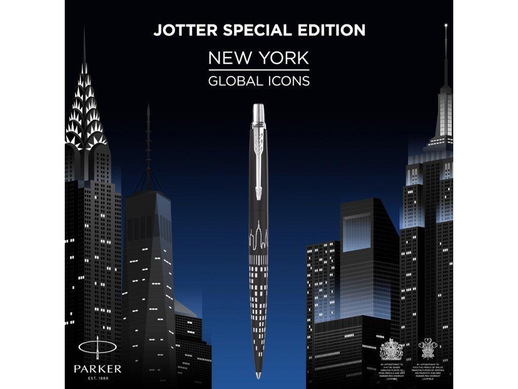 parker parker penna a sfera jotter new york  edizione speciale con punta media inchiostro blu - foto 2