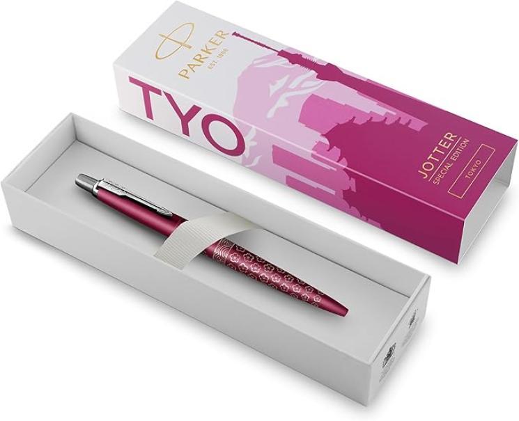 parker parker penna a sfera jotter tokyo rosa edizione speciale con punta media inchiostro blu - foto 1