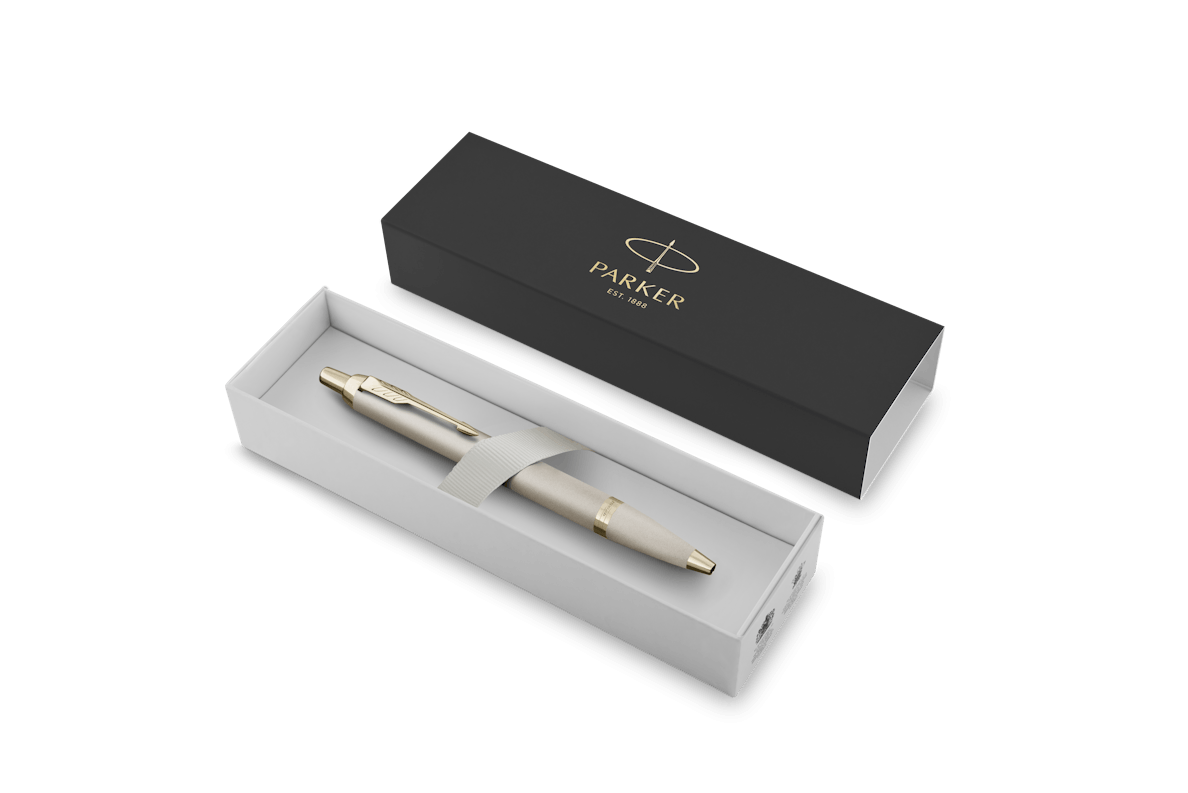 parker parker penna a sfera im monochrome punta media colore champagne inchiostro blu - foto 2