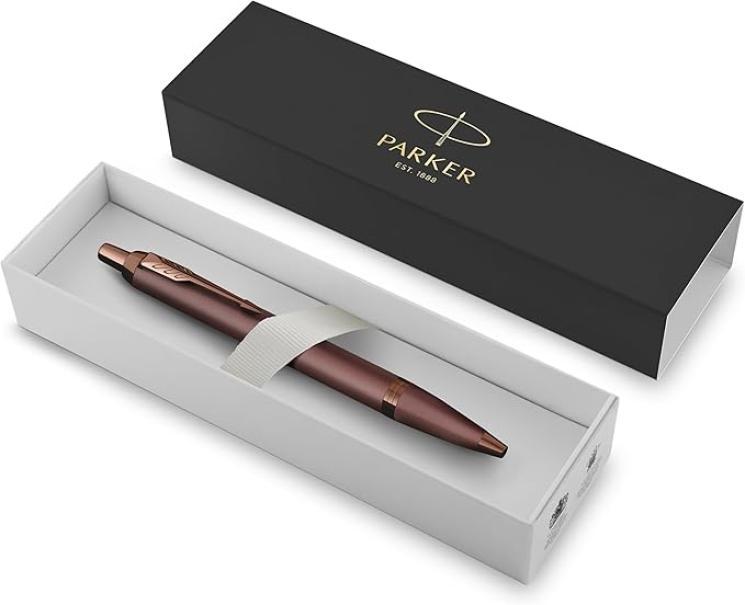 parker parker penna a sfera im monochrome punta media colore bordeaux inchiostro blu - foto 2