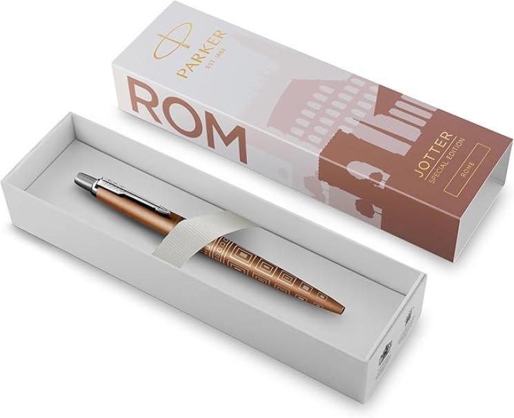parker parker penna a sfera jotter roma bronzo edizione speciale con punta media inchiostro blu - foto 1