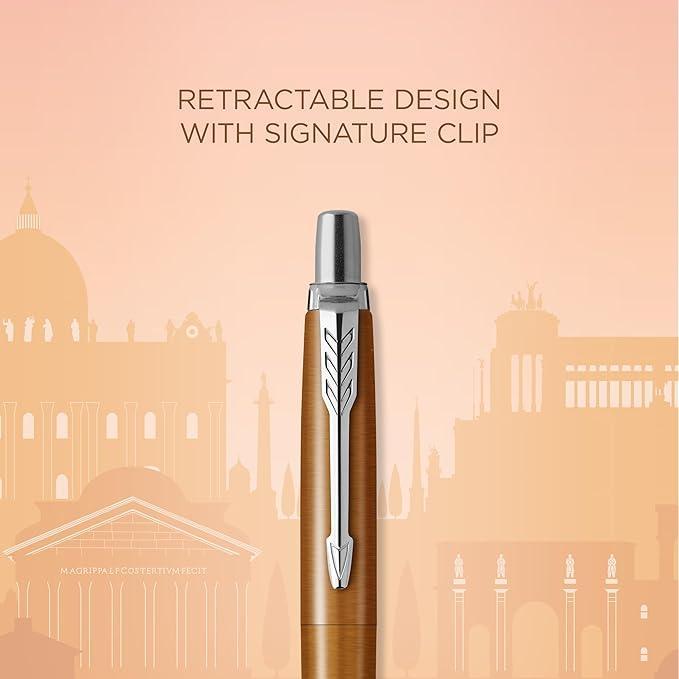 parker parker penna a sfera jotter roma bronzo edizione speciale con punta media inchiostro blu - foto 3