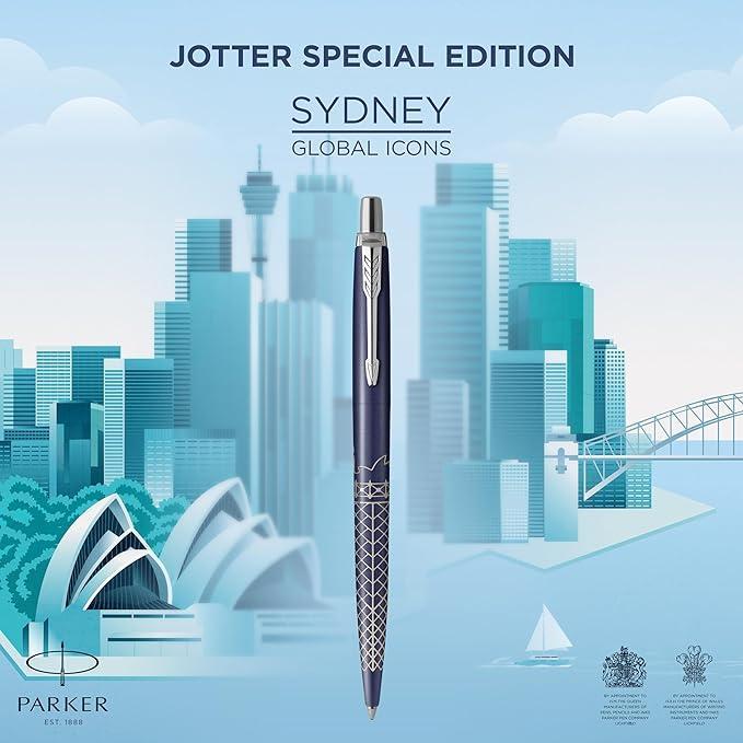 parker parker penna a sfera jotter sydney blu edizione speciale con punta media inchiostro blu - foto 2