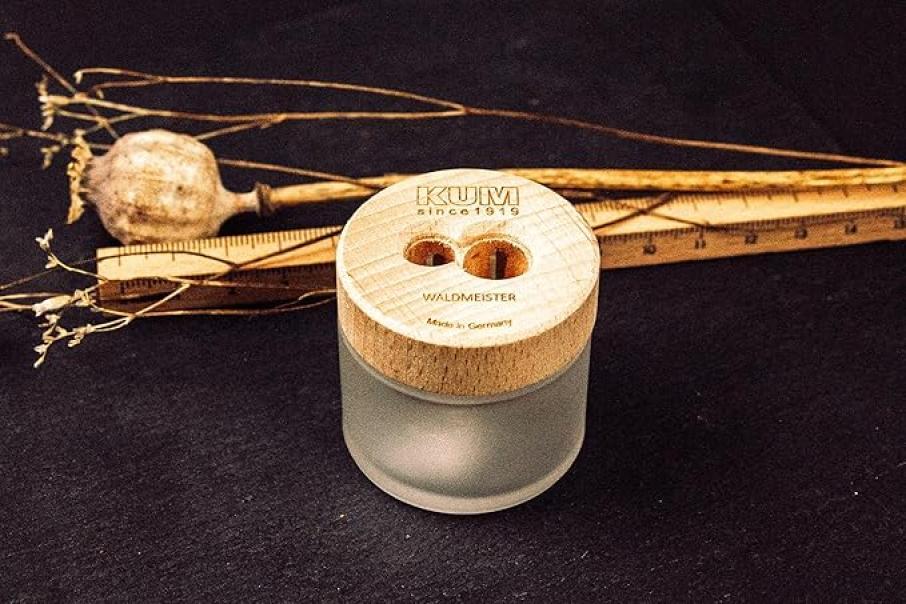 kum kum temperino contenitore 2 fori in legno e serbatoio in vetro  k1071011 - foto 3