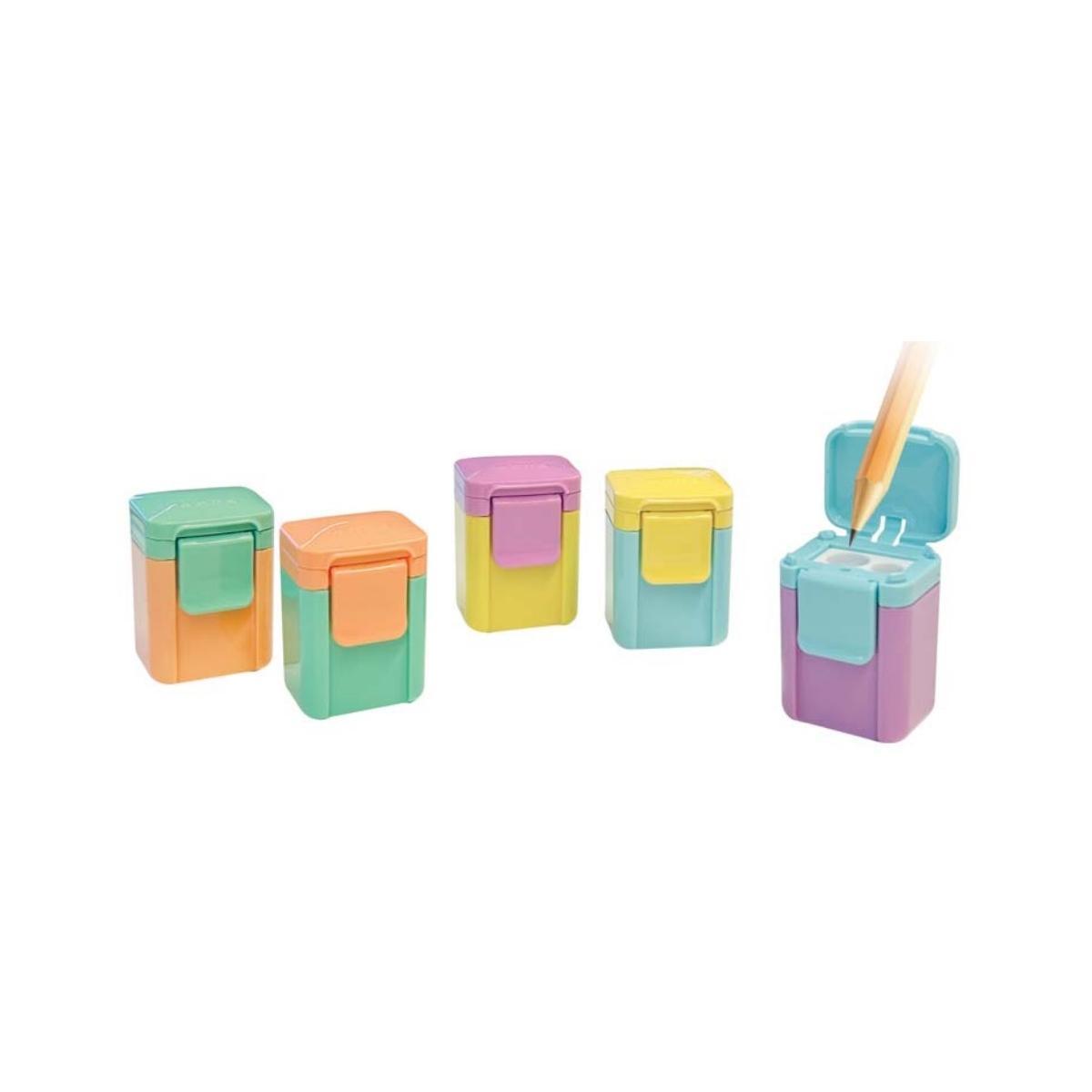arda arda temperino smart 2 fori con contenitore in plastica colorazioni pastello - foto 1