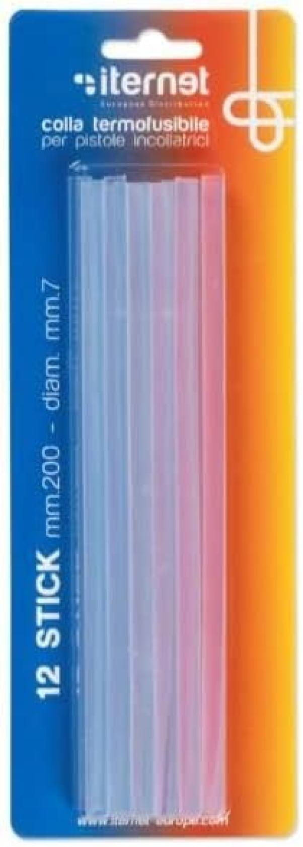 iternet iternet refill colla stick per pistole colla a caldo confezione blisterata da 12 refill - foto 1