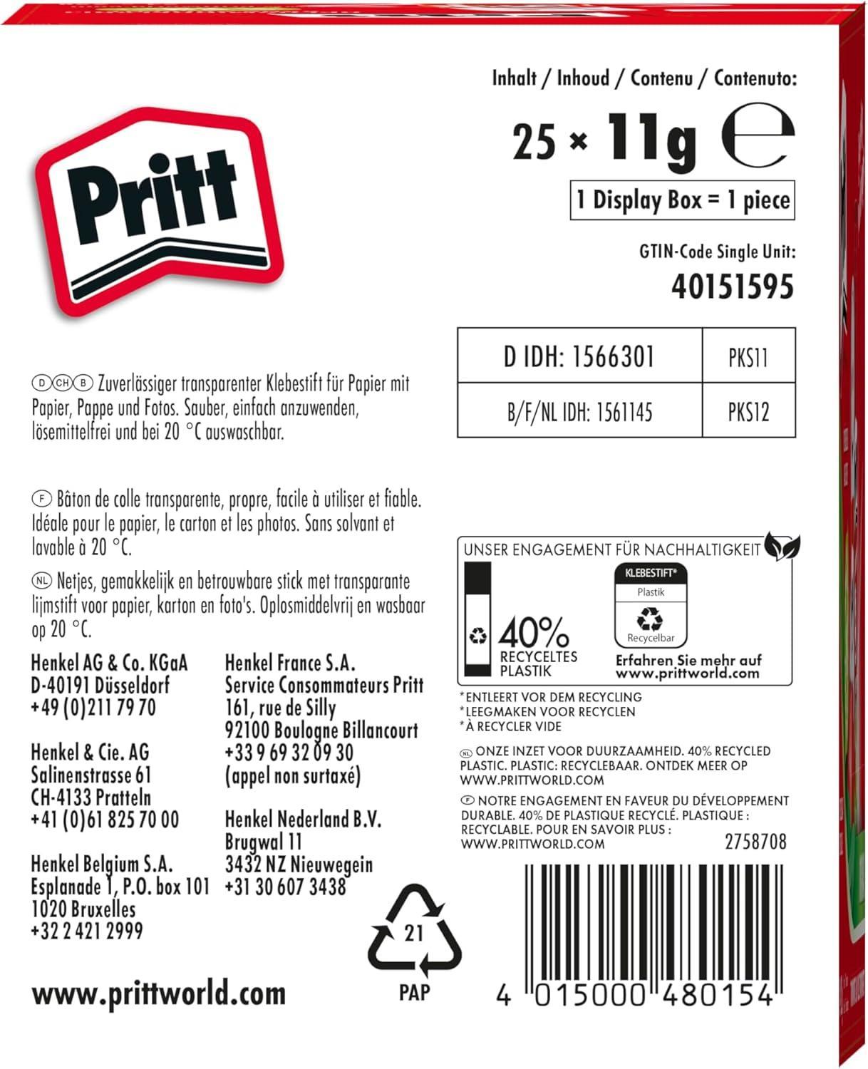 pritt pritt colla stick 25 pz. da 11 g - foto 2